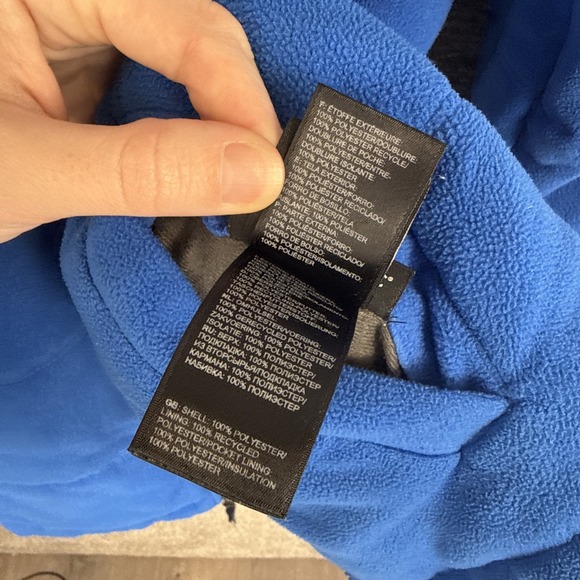 The North Face Polartec Reversible Jacket Blue Hooded Boy's Size Large 14/16 - Picture 8 of 9